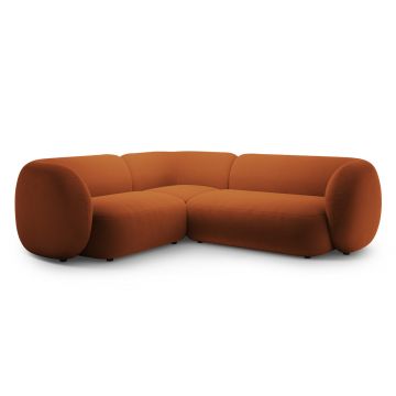 Coltar stanga 4 locuri, Kate, Micadoni, 252x220x76 cm, catifea, teracota