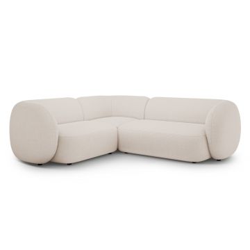 Coltar stanga 4 locuri, Kate, Micadoni, 252x220x76 cm, tesatura boucle, bej