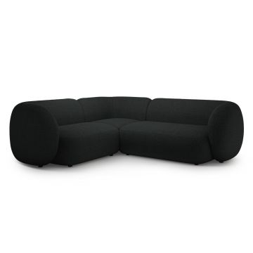 Coltar stanga 4 locuri, Kate, Micadoni, 252x220x76 cm, tesatura boucle, negru