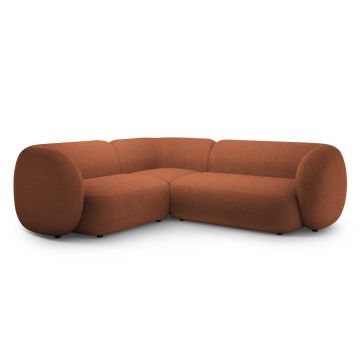 Coltar stanga 4 locuri, Kate, Micadoni, 252x220x76 cm, tesatura boucle, teracota