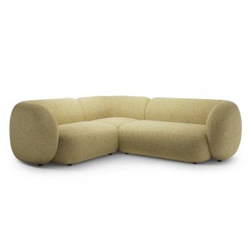 Coltar stanga 4 locuri, Kate, Micadoni, 252x220x76 cm, tesatura structurata, galben melanj