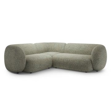 Coltar stanga 4 locuri, Kate, Micadoni, 252x220x76 cm, tesatura structurata, verde muschi melanj
