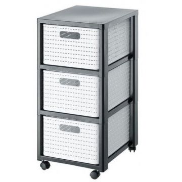 rotho Raft pe roti Rotho Country - shelf - 71,2 x 32,5 x 37,5 cm, 18 L, Alb-Antracit