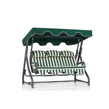 Balansoar de gradina cu 3 locuri Alico, Verde, 200 x 165 x 110 cm