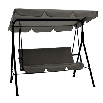 Balansoar de gradina Globo, Metal, Negru-Gri, 170x110x153 cm