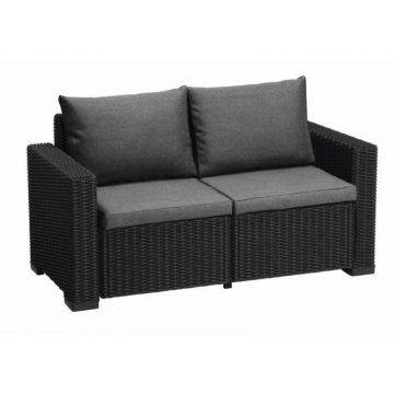 Canapea de terasa, Polipropilena, 2 locuri, Keter, California, Grafit