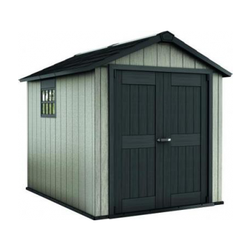 Casuta de gradina Curver Oakland 759, usa dubla, structura otel armat, luminator acoperis