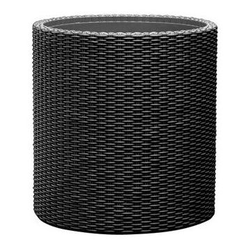 Ghiveci cilindric imitatie ratan Cylinder S, 7 L, gri