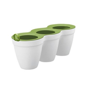 Ghiveci triplu Curver Ivy Herbs, alb, 17197630