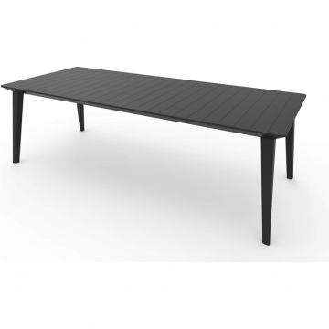 Masa de gradina, exterior, polipropilena, Keter, servirea bauturilor si preparatelor, grafit, finisaj mat, Lima, 8 persoane, 240 cm