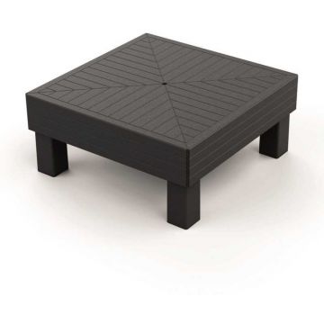 Masuta de gradina, polipropilena, Keter, imitatie lemn, grafit, Elements, pentru bauturi si gustari, terasa, balcon, gradina