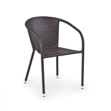 Scaun de gradina MIDAS, model ratan, maro inchis, 57x57x78 cm