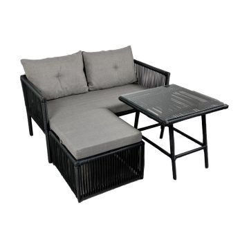 Set De Lounge De Grădină Shangai 8, Crem, 158X62X62 Cm
