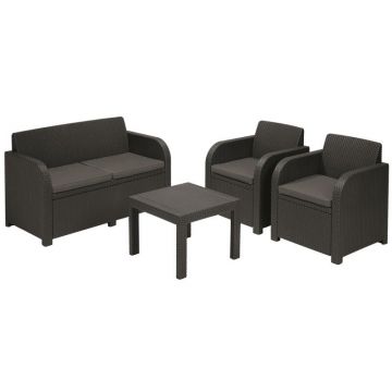 Set mobilier gradina 4 locuri graphite Keter Georgia