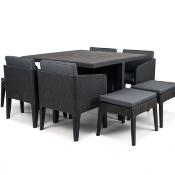 SET MOBILIER GRADINA CURVER COLUMBIA 9 PIESE GRAFIT GRI