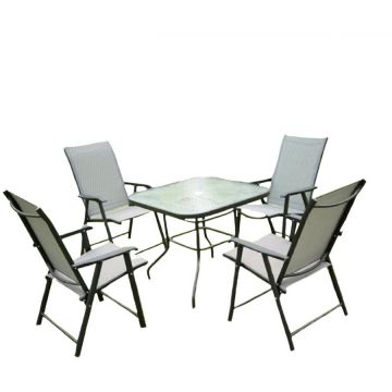 Set mobilier grdina Heinner STMP002, 5 piese, masa + 4 scaune