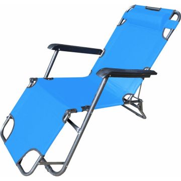 Sezlong DSZA004, albastru, 153x60x79 cm