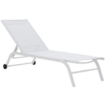 Sezlong Jaipur aluminiu tex Maron, Alb - Antracit, 65x192 cm