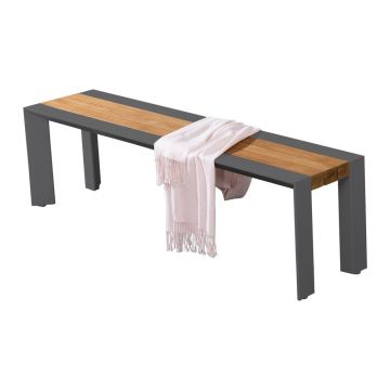 Bancă de grădină gri închis/maro din metal Silea – Garden Pleasure