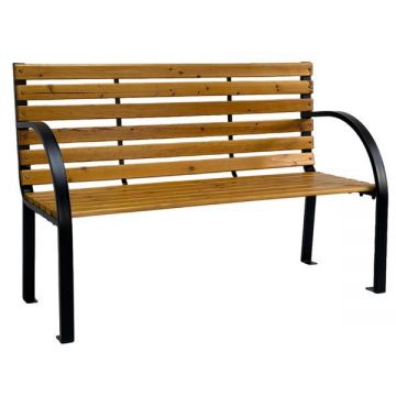 Bancă grădină Aura lemn/oțel 122x60x80 cm, Maprofi