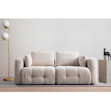 Canapea 2 locuri, Atelier del Sofa, 560ARE4108, Lemn de fag / PAL, Bej