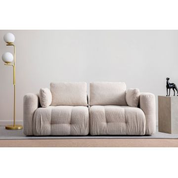 Canapea 2 locuri, Atelier del Sofa, 560ARE4108, Lemn de fag / PAL, Bej