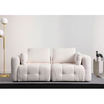 Canapea 2 locuri, Atelier del Sofa, 560ARE4143, Lemn de fag / PAL, Alb