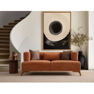 Canapea 2 locuri, Atelier del Sofa, 560ARE5209, Lemn;PAL, Portocaliu