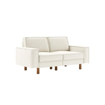 Canapea 2 locuri, Atelier del Sofa, 918CMF1214, Otel, Spumă de lapte / Nucă