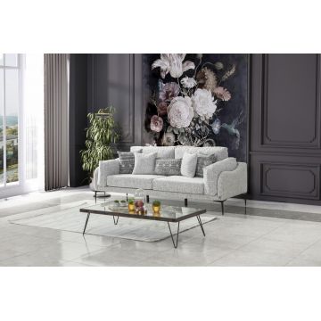 Canapea 3 locuri, Atelier del Sofa, 383EVN1273, Catifea, Gri