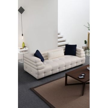 Canapea 3 locuri, Atelier del Sofa, 560ARE1543, Lemn de fag / PAL, Alb