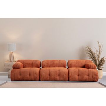 Canapea 3 locuri, Atelier del Sofa, 560ARE1553, Lemn de fag / PAL, Portocaliu