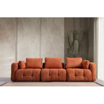 Canapea 3 locuri, Atelier del Sofa, 560ARE4134, Lemn de fag / PAL, Portocaliu