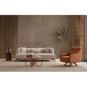 Canapea 3 locuri, Atelier del Sofa, 560ARE5210, Lemn;PAL, Crem