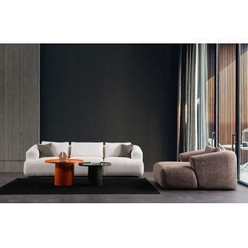 Canapea 3 locuri, Atelier del Sofa, 560ARE5247, Cadru: LEMN/PAL, Alb