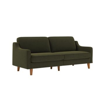 Canapea 3 locuri, Atelier del Sofa, 918CMF1156, Otel, Verde ulei / Nuc