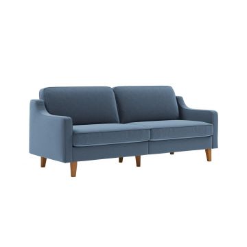 Canapea 3 locuri, Atelier del Sofa, 918CMF1158, Otel, Albastru oceanic / Nuc