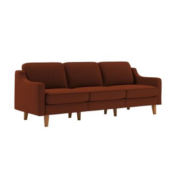 Canapea 3 locuri, Atelier del Sofa, 918CMF1170, Otel, Roșu de țiglă / Nuc