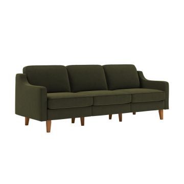 Canapea 3 locuri, Atelier del Sofa, 918CMF1172, Otel, Verde ulei / Nuc