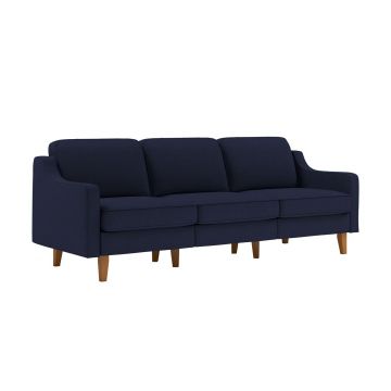 Canapea 3 locuri, Atelier del Sofa, 918CMF1180, Otel, Albastru noapte / Nuc
