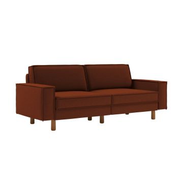 Canapea 3 locuri, Atelier del Sofa, 918CMF1234, Otel, Roșu de țiglă / Nuc