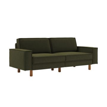 Canapea 3 locuri, Atelier del Sofa, 918CMF1236, Otel, Verde ulei / Nuc