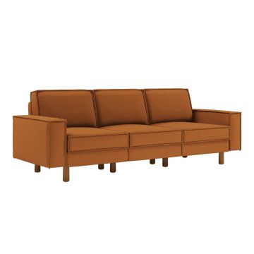 Canapea 3 locuri, Atelier del Sofa, 918CMF1249, Otel, Caramel / Nucă