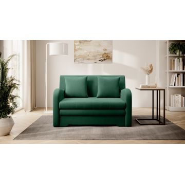Canapea extensibila 2 locuri ELTAP, Ario, 130x103x85 cm, lemn/poliester, verde