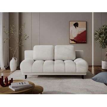 Canapea extensibila 2 locuri ELTAP, Guavio, 210x77x97 cm, lemn/poliester, alb