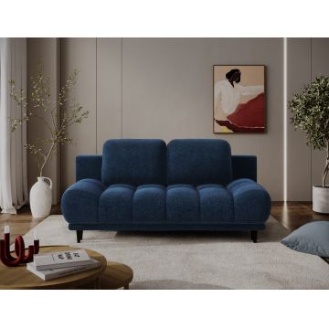 Canapea extensibila 2 locuri ELTAP, Guavio, 210x77x97 cm, lemn/poliester, albastru inchis