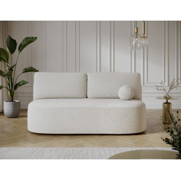 Canapea extensibila 2 locuri ELTAP, Lilana, 193x96x93 cm, lemn/poliester, alb