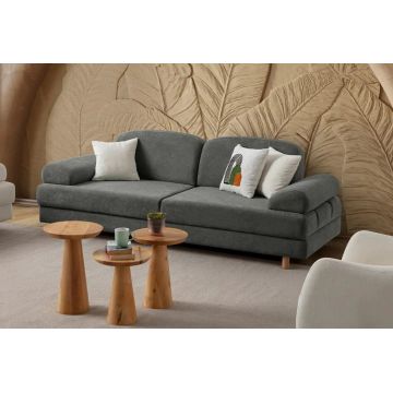 Canapea extensibila 3 locuri, Atelier del Sofa, 752EST1119, Frame: 70% HORNBEAM/30% MELAMINE COATED CHIPBOARD, Antracit