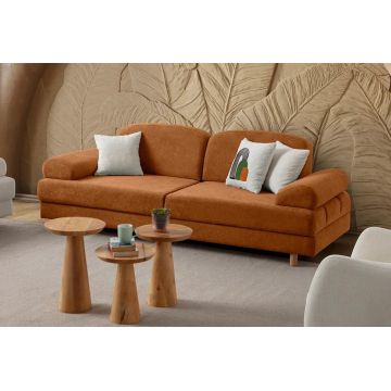 Canapea extensibila 3 locuri, Atelier del Sofa, 752EST1121, Frame: 70% HORNBEAM/30% MELAMINE COATED CHIPBOARD, Caramiziu