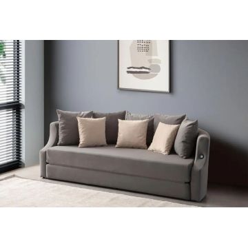 Canapea extensibila 3 locuri, Atelier del Sofa, 752EST1124, Frame: 70% HORNBEAM/30% MELAMINE COATED CHIPBOARD, Antracit